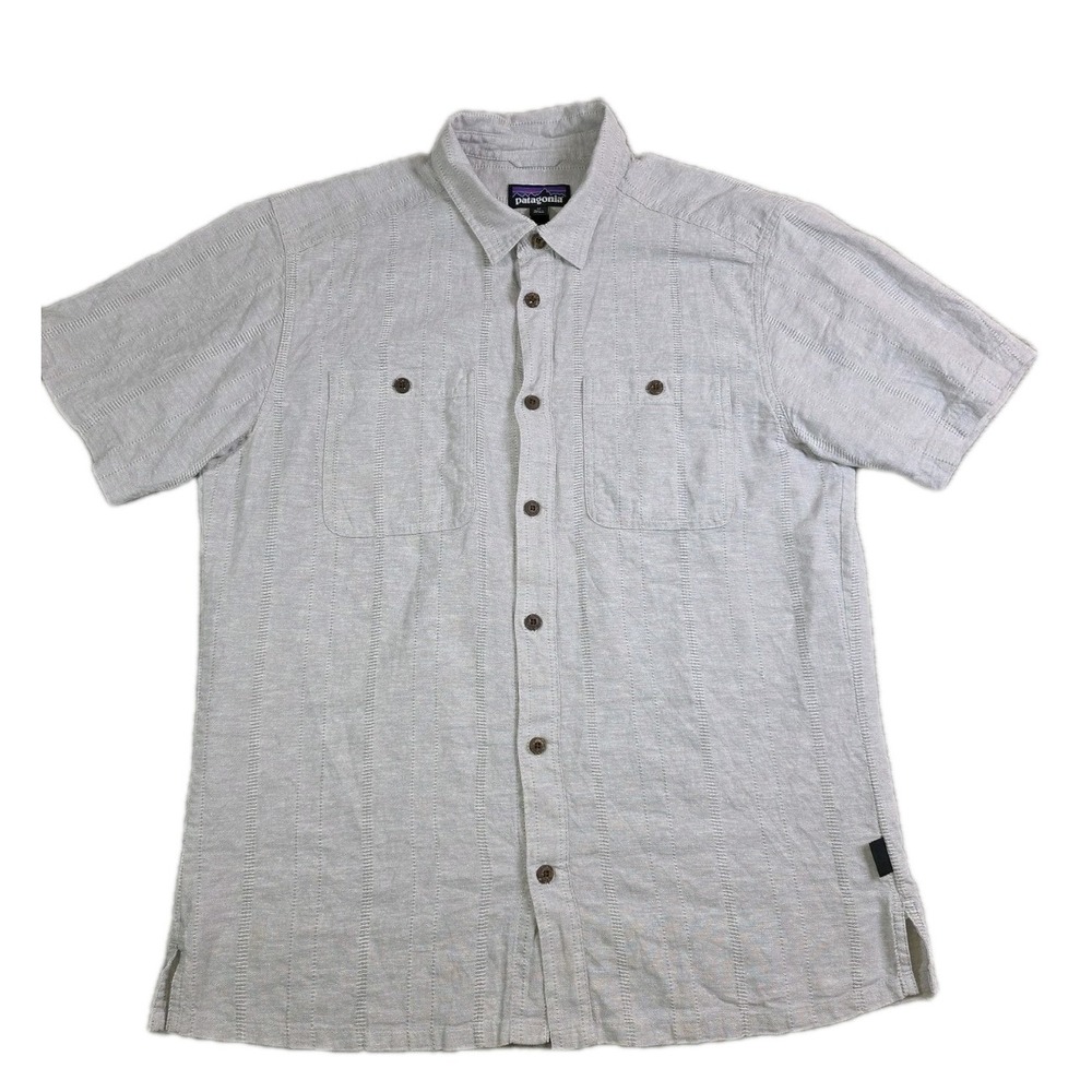 Patagonia Swell Dobby Hemp Organic Cotton Button Up Shirt Men's Sz M Gorpcore